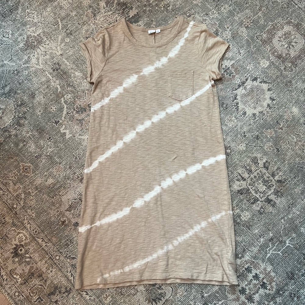 Casual Tan Tie-Dye Dress